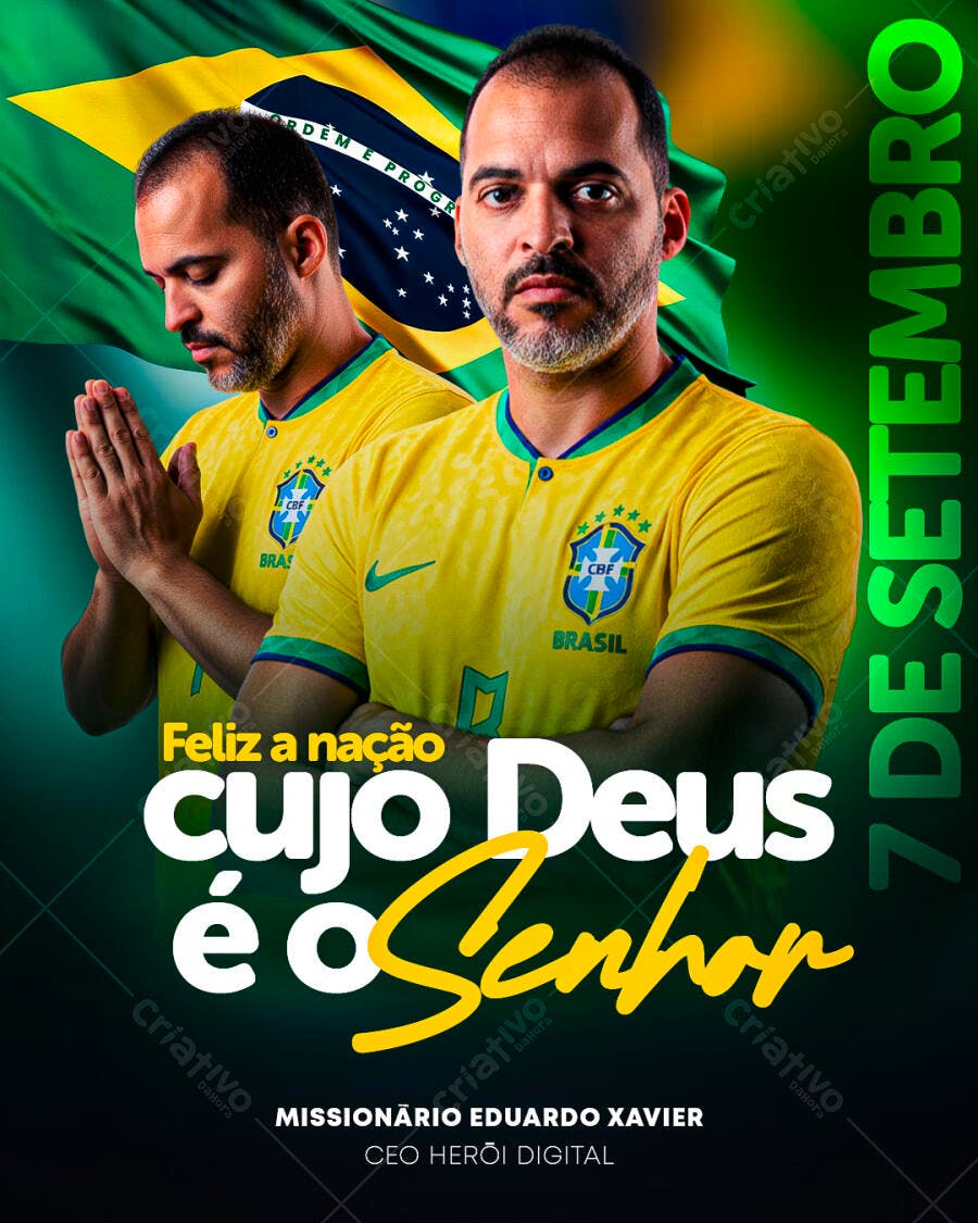 Flyer 7 de Setembro - Fé e Pátria PSD Editável
