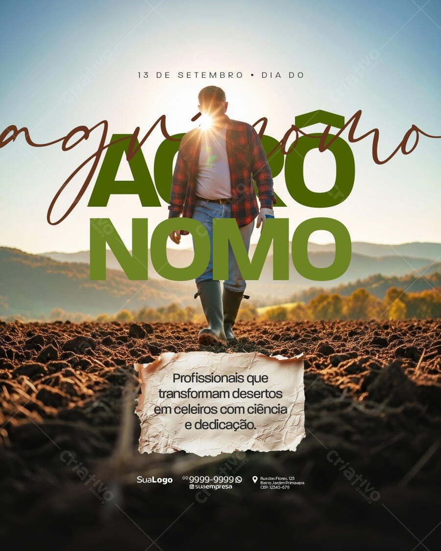Flyer Dia do Agricultor PSD Editável