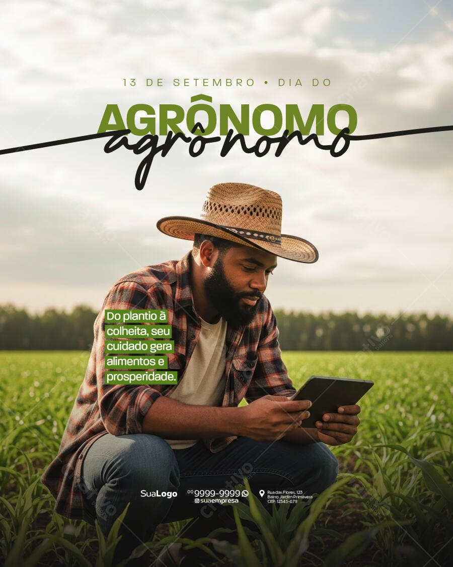 Flyer Dia do Agrônomo PSD Editável