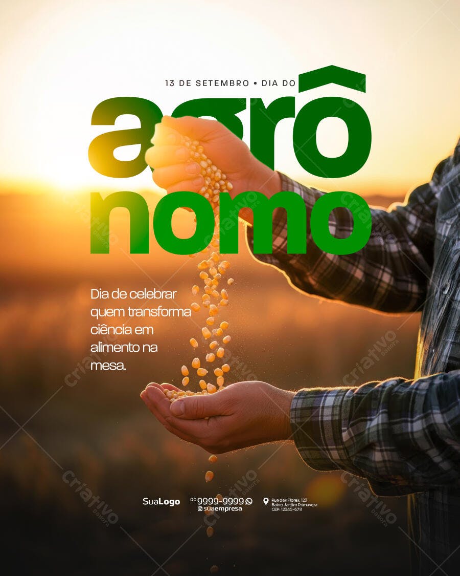 Flyer para Dia do Agrônomo PSD Editável