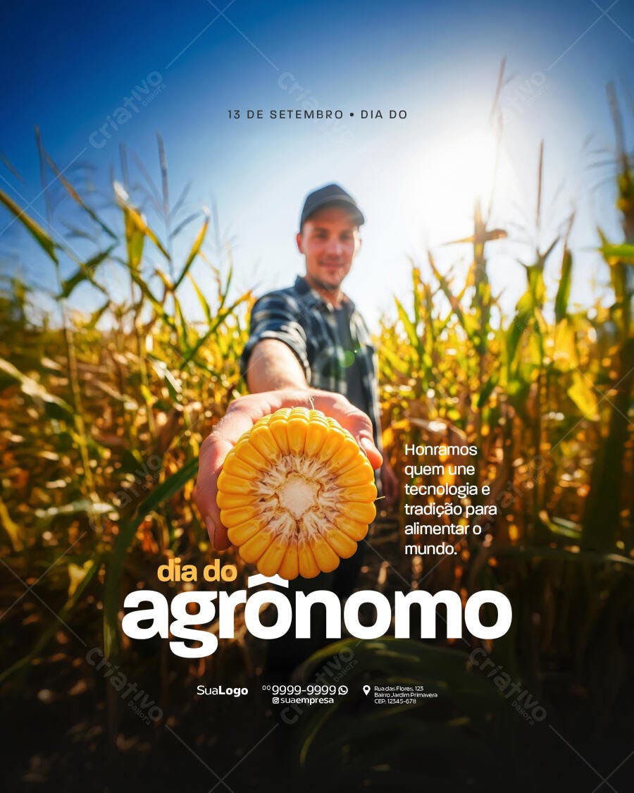 Flyer Dia do Agrônomo PSD Editável
