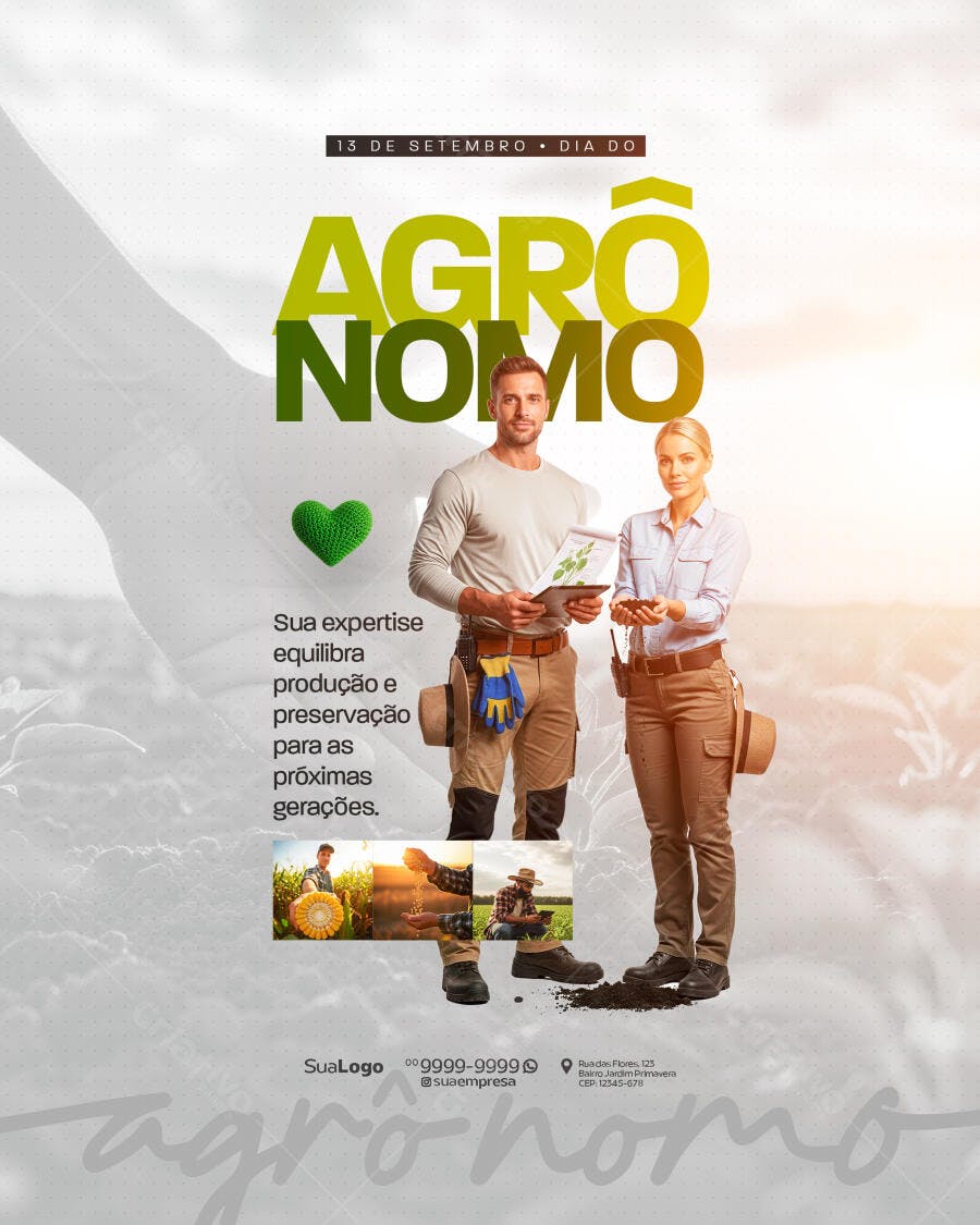Flyer Dia do Agrônomo PSD Editável