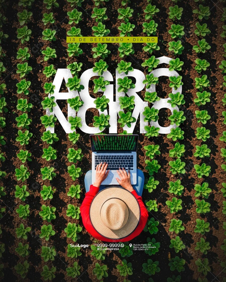 Flyer Dia do Agrônomo PSD Editável