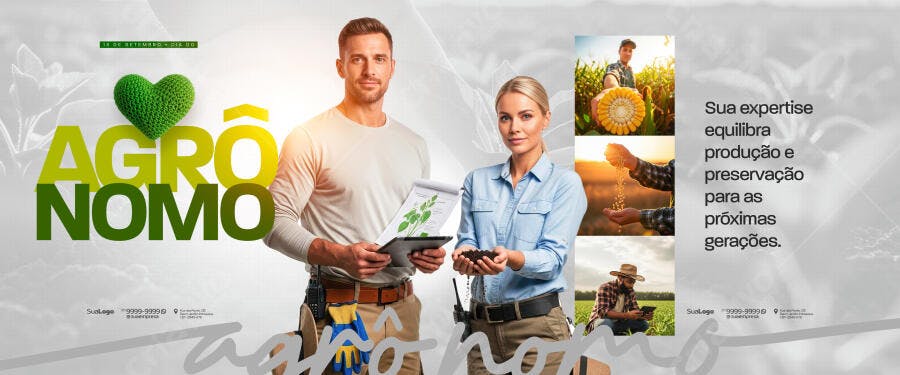 Banner Dia do Agricultor PSD Editável