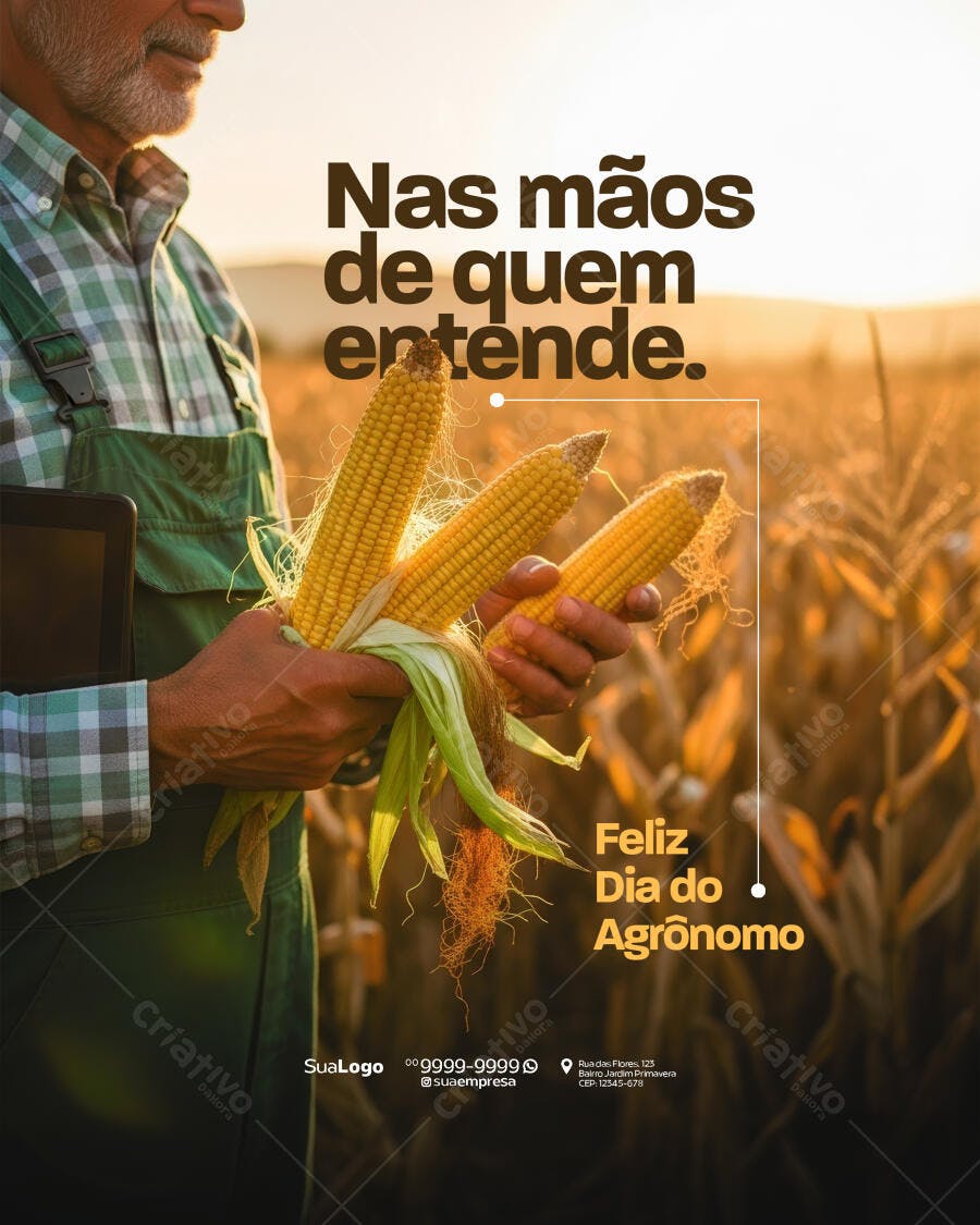Flyer Dia do Agrônomo PSD Editável