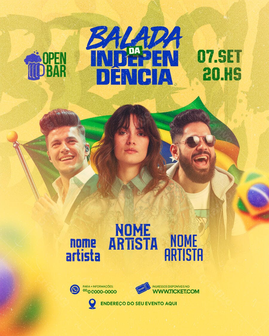 Flyer para Balada da Independência PSD Editável