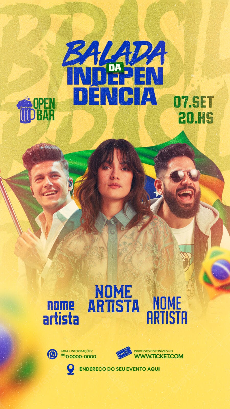 Flyer para Festa da Independência PSD Editável