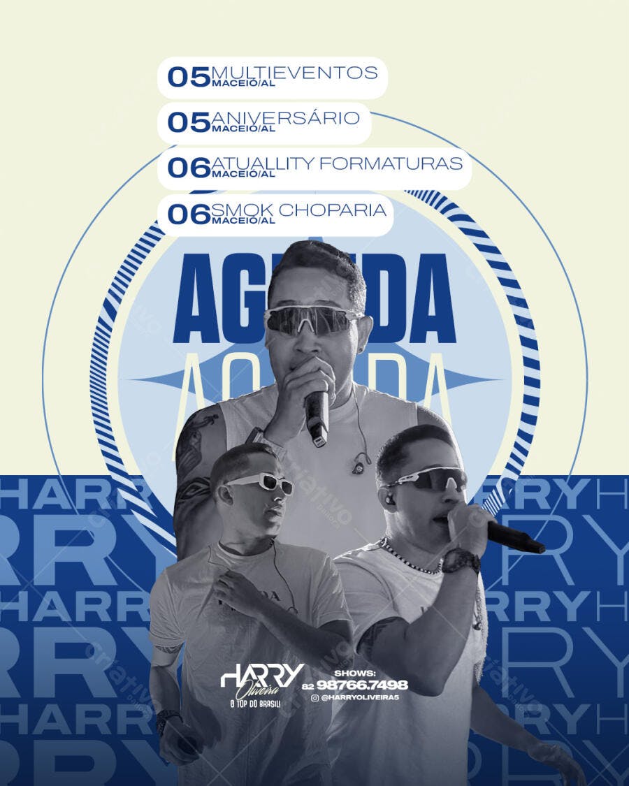 Flyer para Shows de Harry Oliveira PSD Editável