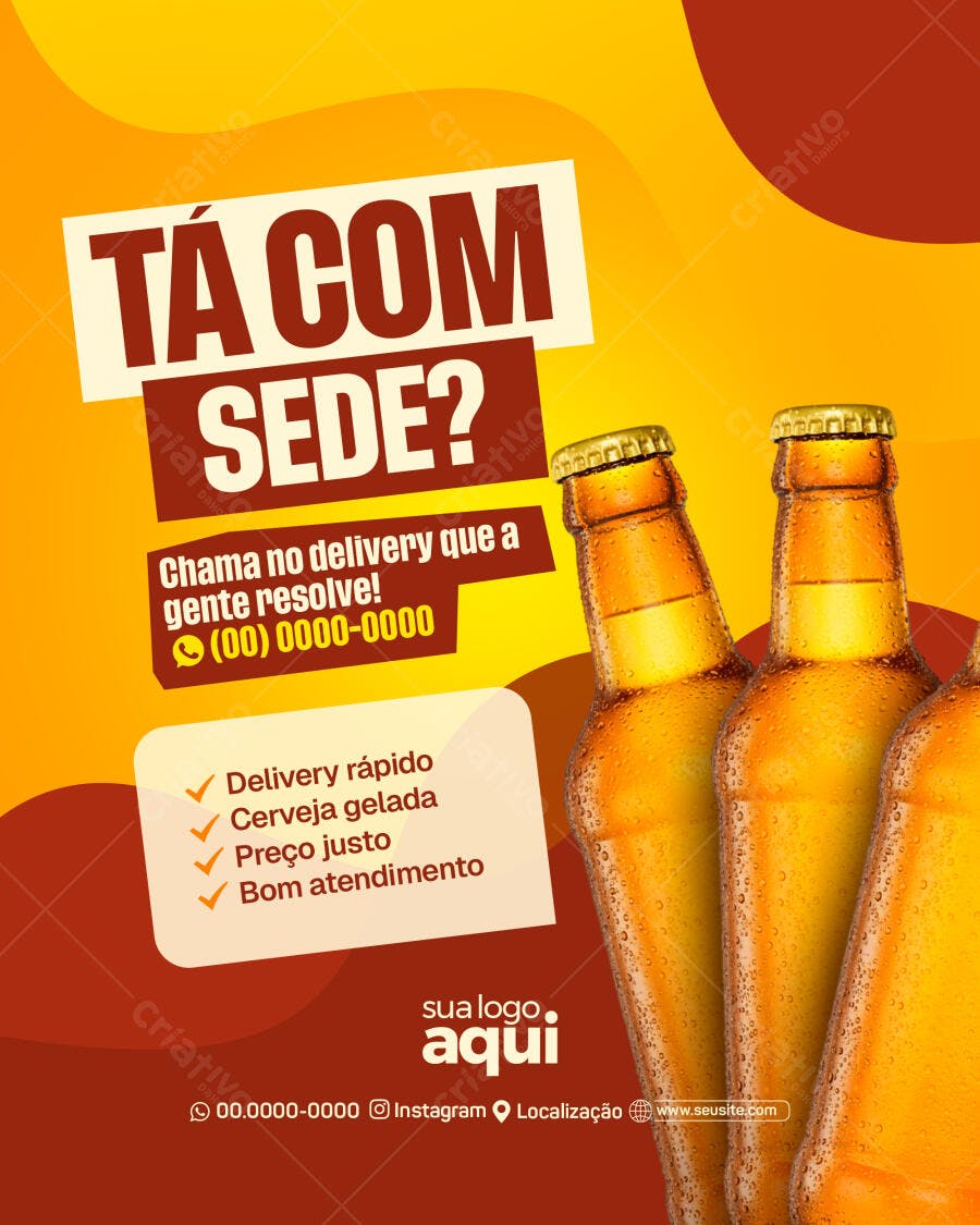 Flyer Delivery de Cerveja PSD Editável