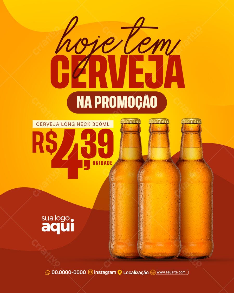 Flyer Cerveja em Promoção PSD Editável