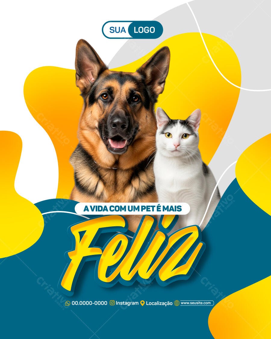 Flyer para Adoção de Pets PSD Editável