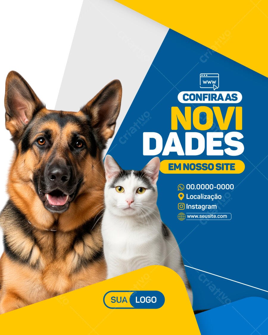 Post para Redes Sociais Veterinária PSD Editável