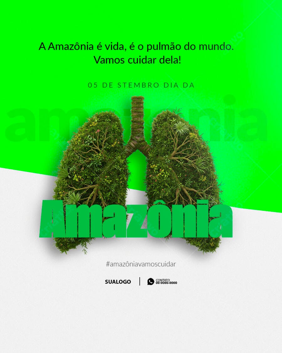 Post para o Dia da Amazônia PSD Editável