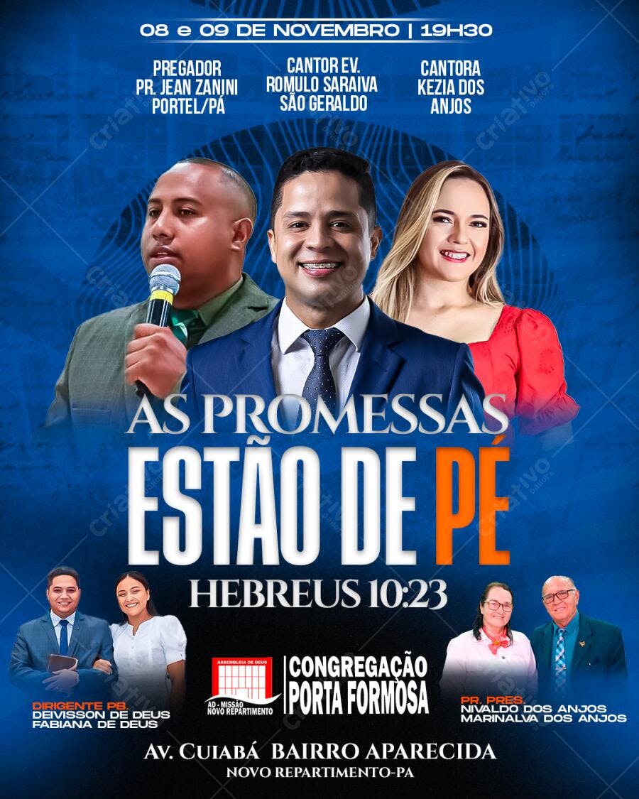Flyer Evento Religioso As Promessas Estão de Pé PSD Editável