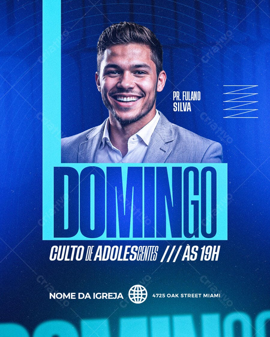 Flyer para Culto de Adolescentes PSD Editável