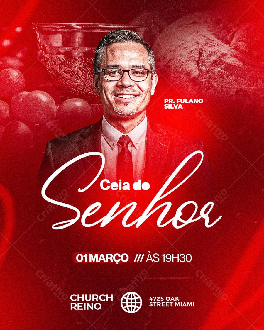 Flyer para Ceia do Senhor PSD Editável
