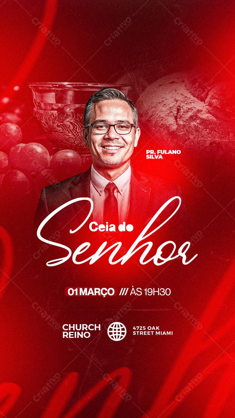Flyer para Ceia do Senhor PSD Editável