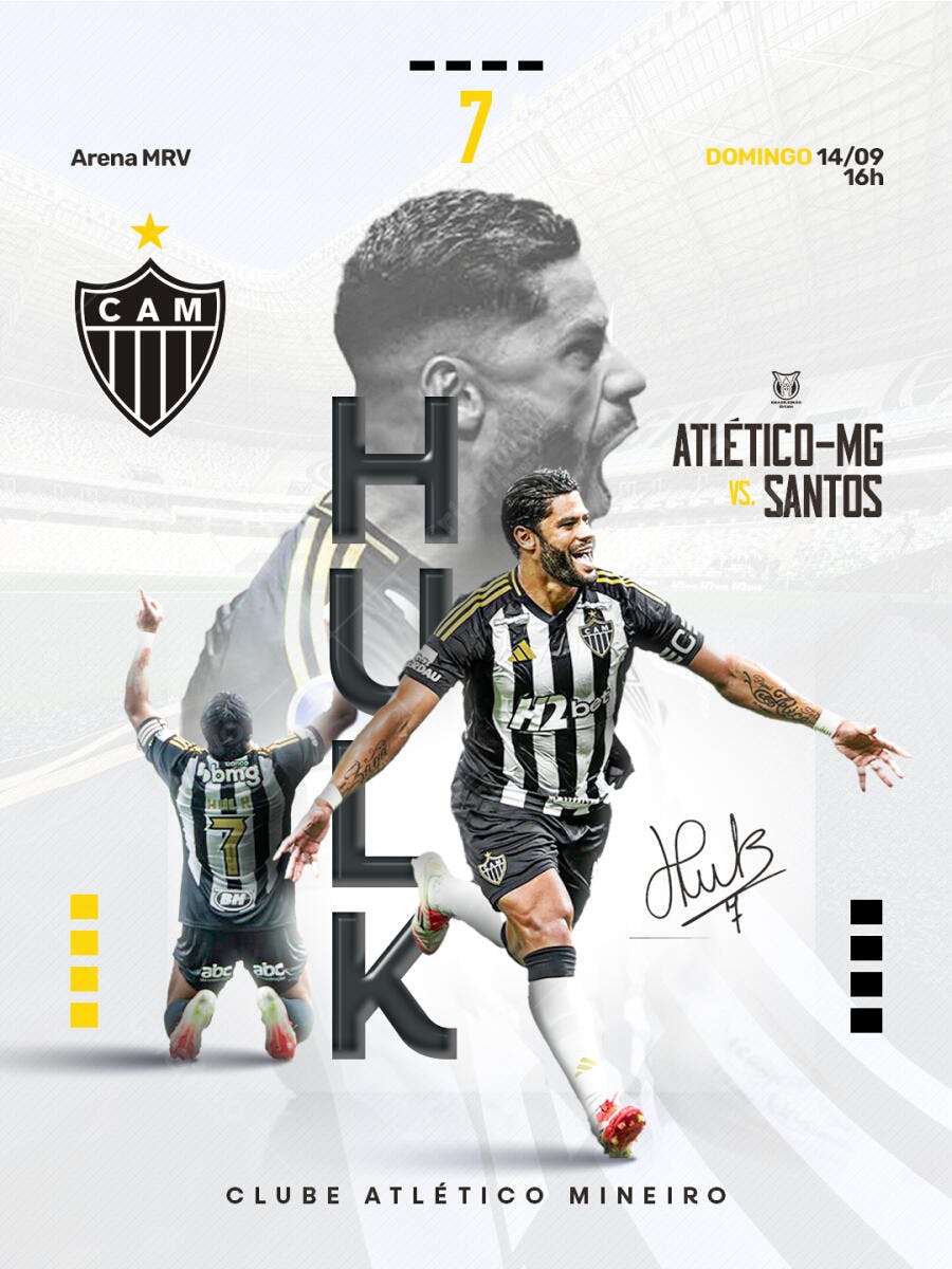 Flyer Atlético-MG x Santos PSD Editável