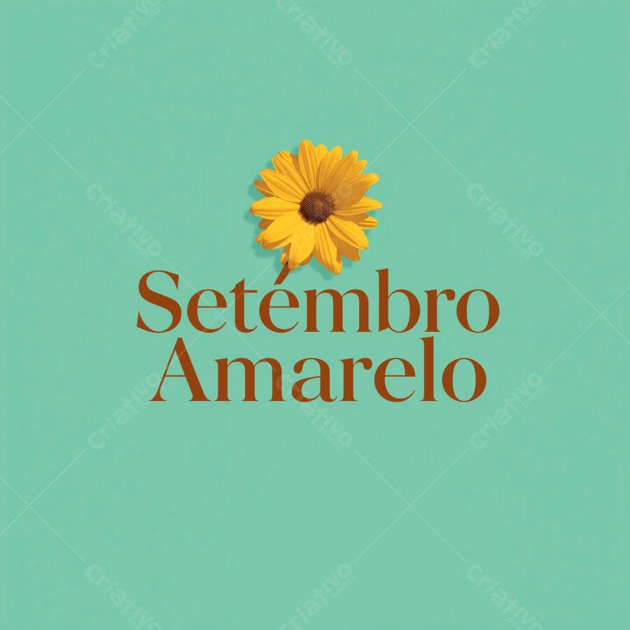Setembro Amarelo Flor Amarela fundo Verde