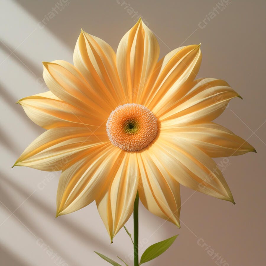 Flor amarela iluminada pela luz solar