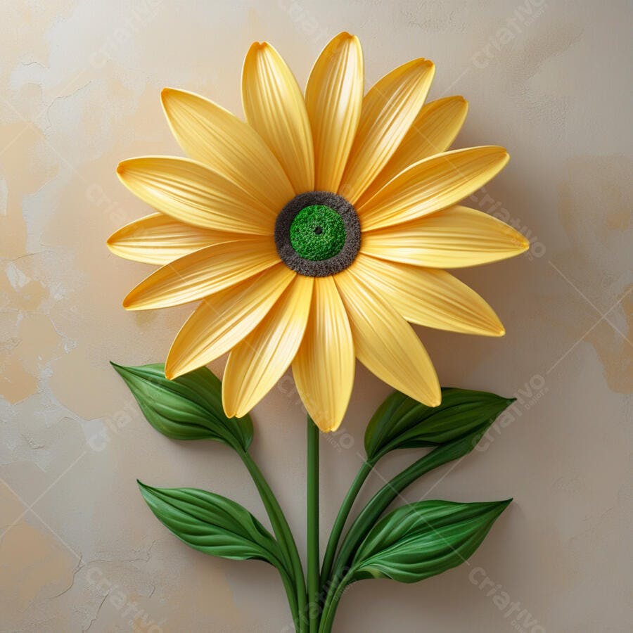 Flor de margarida amarela decoração parede