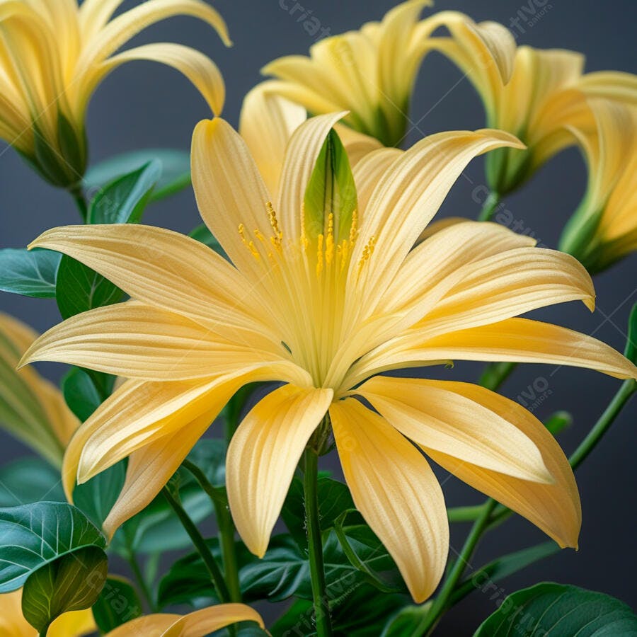 Lírio amarelo em close vibrante