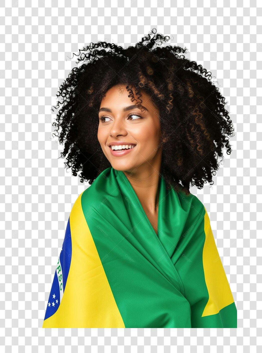 Imagem PNG com fundo transparente Mulher brasileira com bandeira