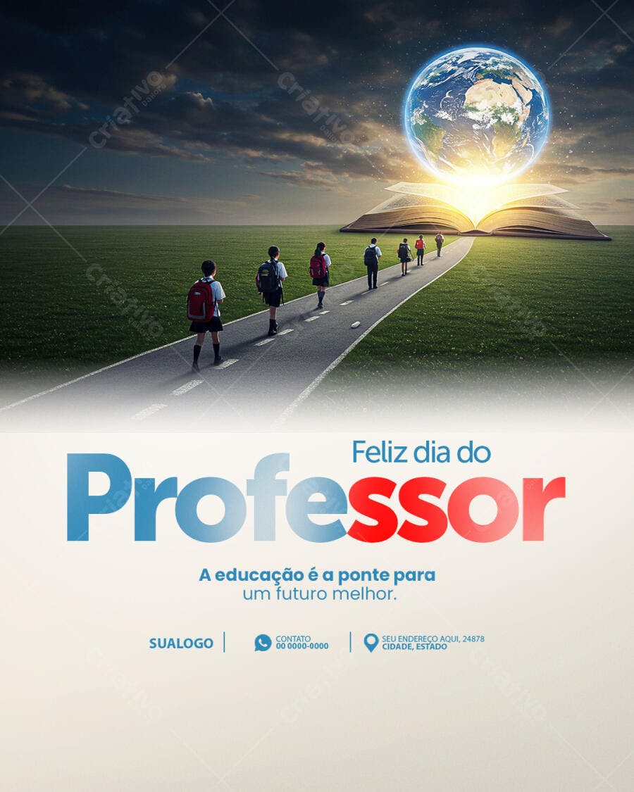 Flyer Dia do Professor PSD Editável