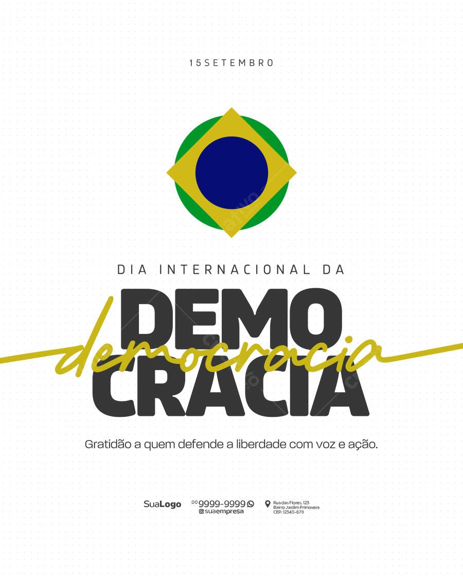 PSD para o Dia Internacional da Democracia Editável