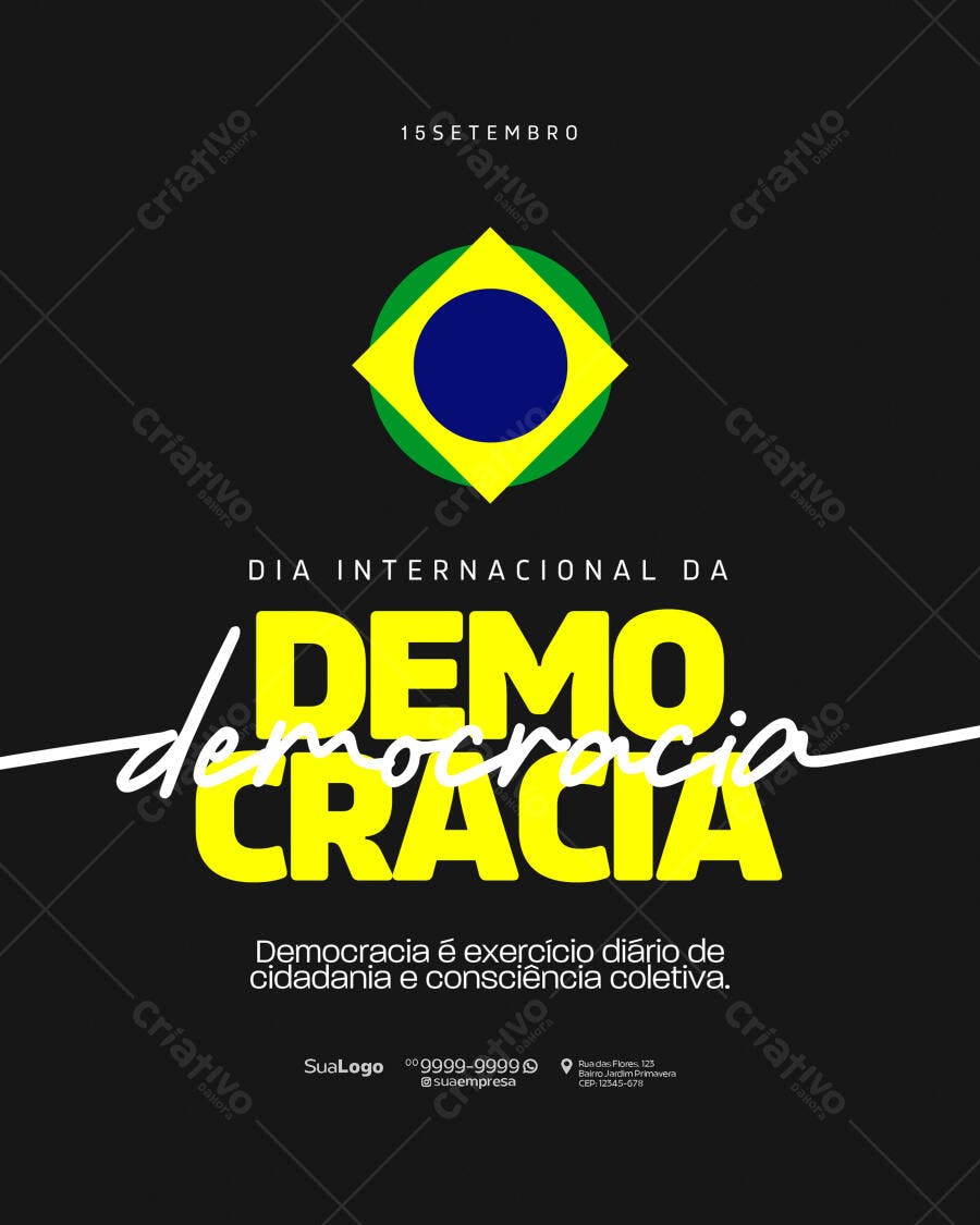 Flyer Dia da Democracia PSD Editável