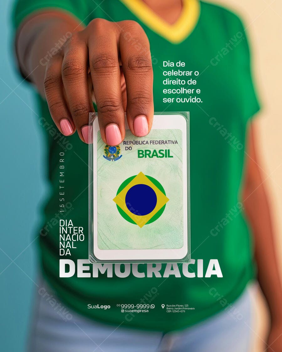 Card para Dia da Democracia PSD Editável