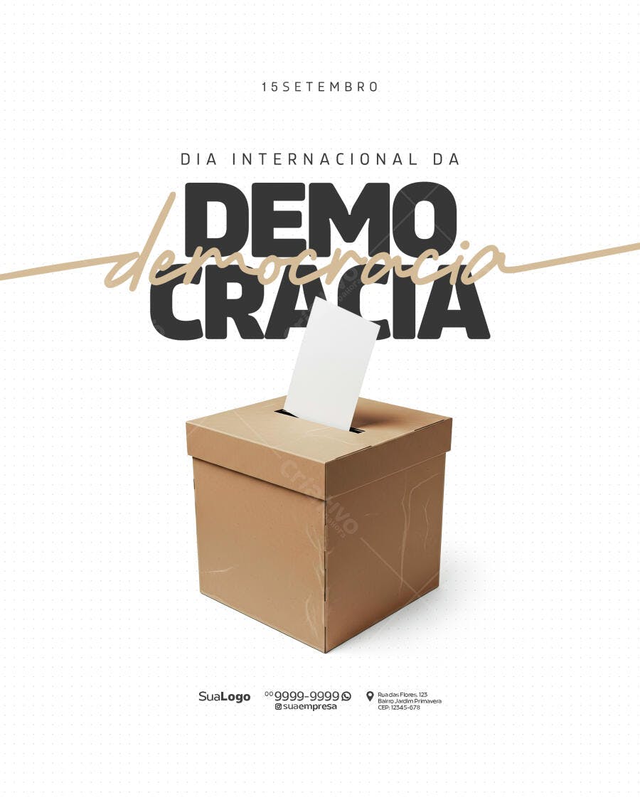 Flyer Dia Internacional da Democracia PSD Editável