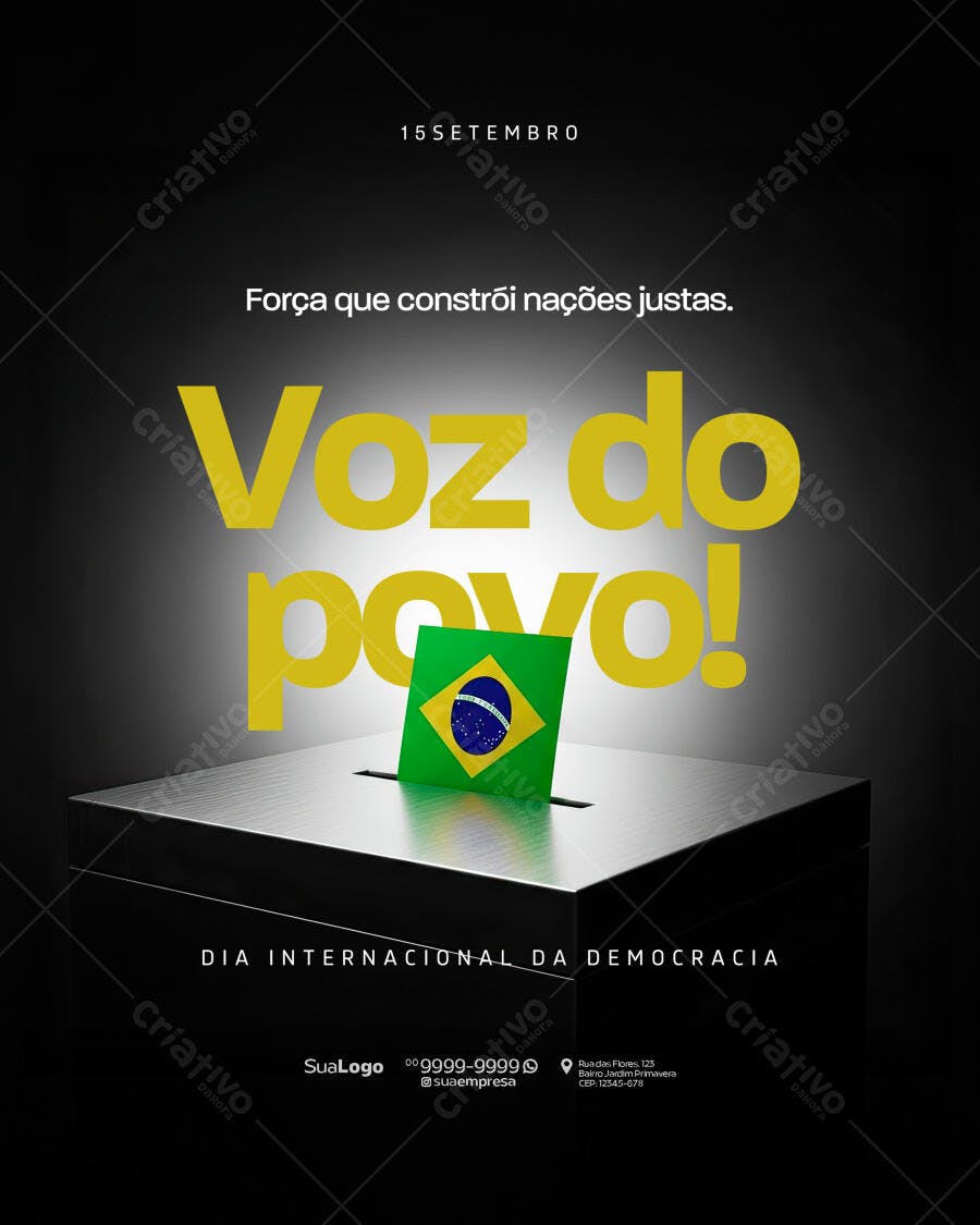 Flyer Dia Internacional da Democracia PSD Editável