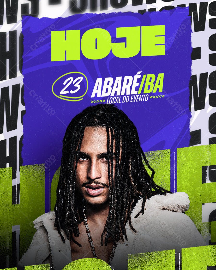Flyer para Show Musical em ABARÉ/BA PSD Editável