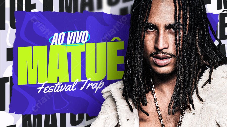 Flyer para Festival Trap com Matue PSD Editável