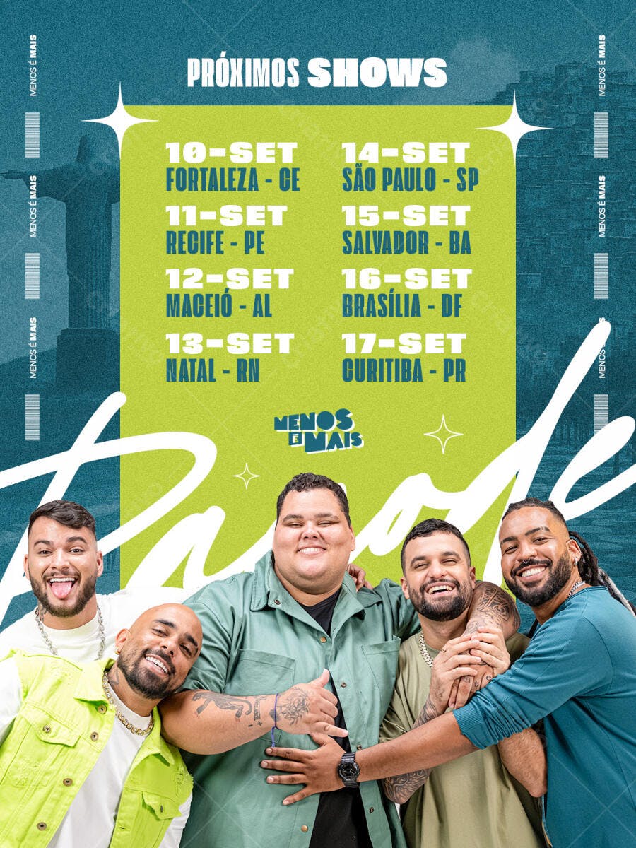 Flyer Shows Menos é Mais PSD Editável