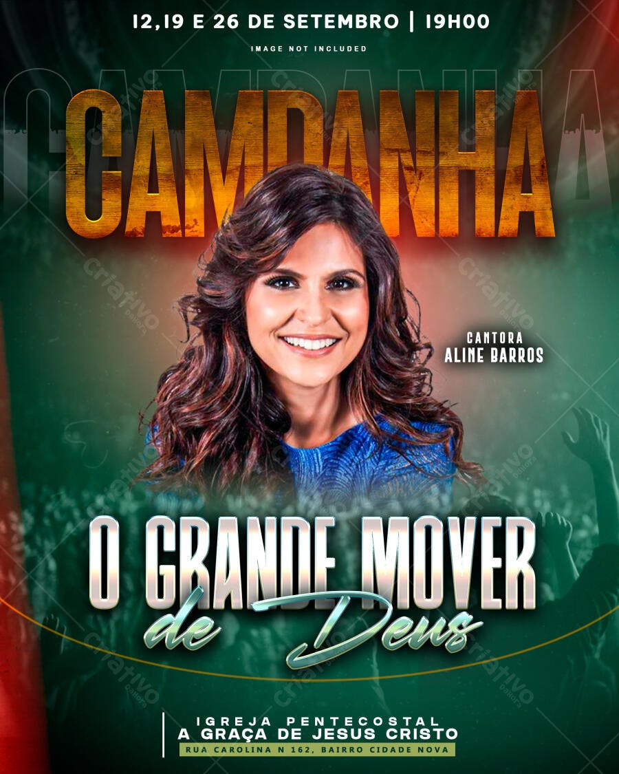Flyer para Campanha da Cantora Aline Barros PSD Editável