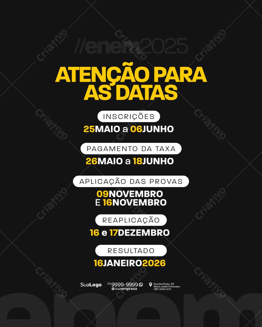 Flyer ENEM 2025 PSD Editável