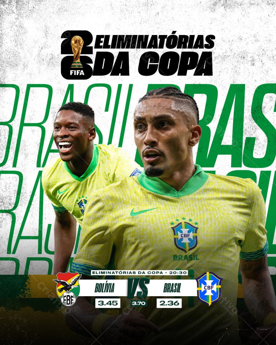 Post de Instagram Eliminatórias da Copa PSD Editável
