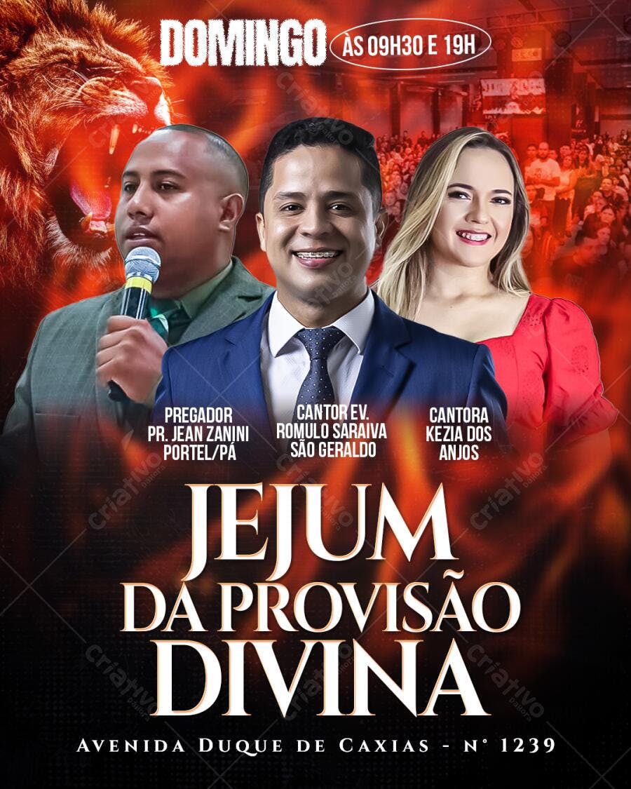 Flyer para Jejum da Provisão Divina PSD Editável