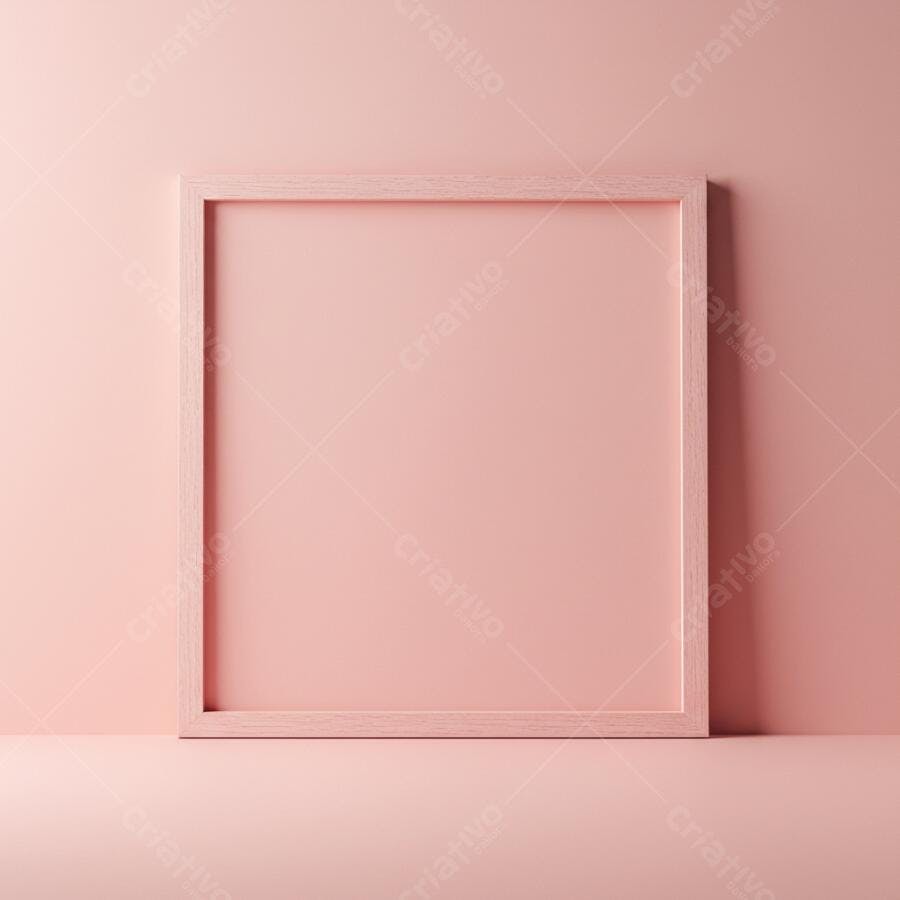 Moldura rosa em parede rosa claro