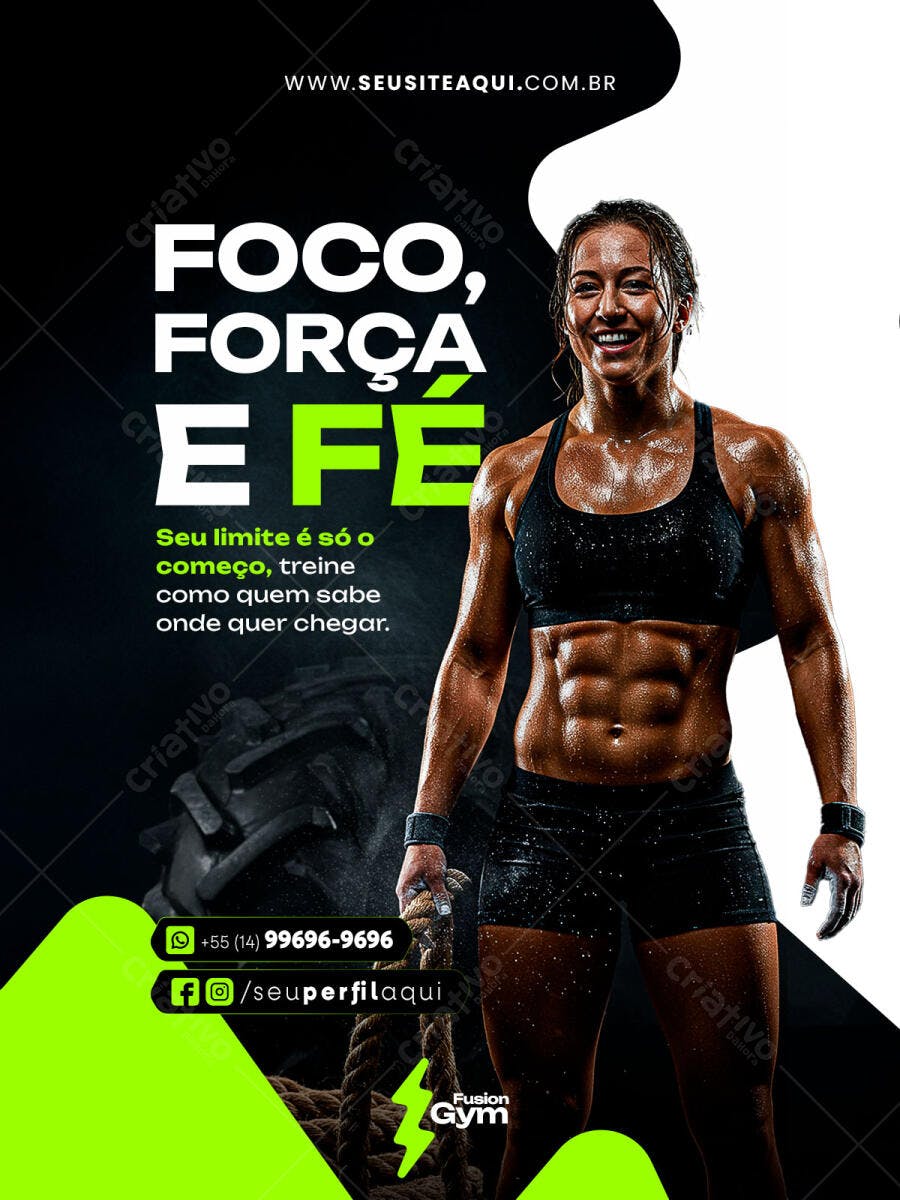 Flyer Motivacional Academia PSD Editável