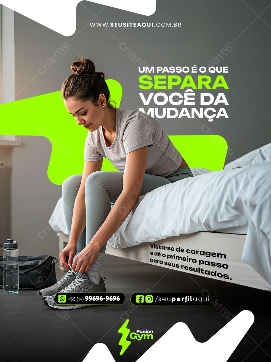 Flyer Fitness Motivação PSD Editável