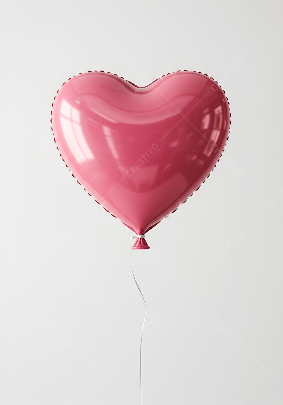 Balão em formato de coração rosa claro