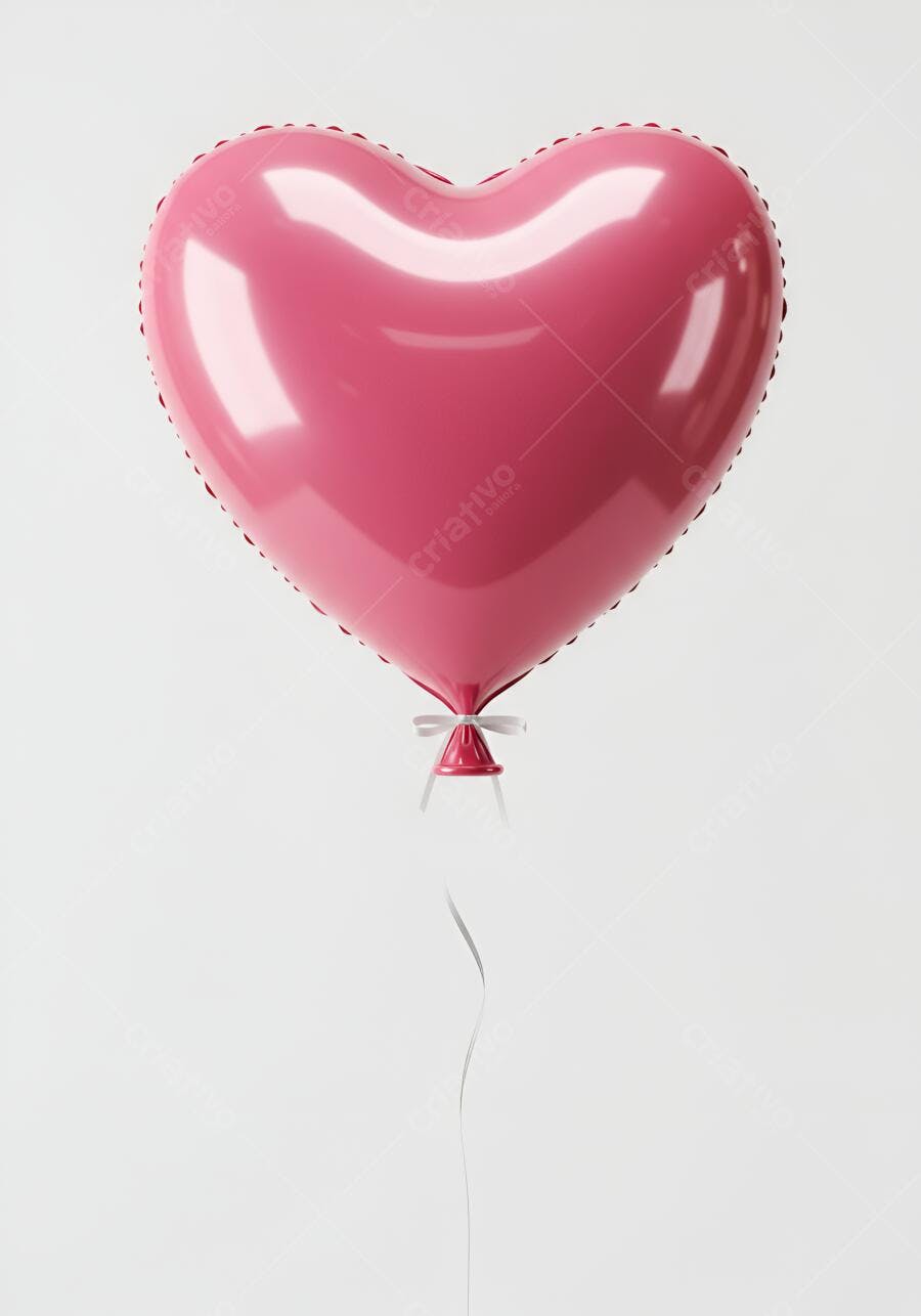 Balão em formato de coração rosa claro