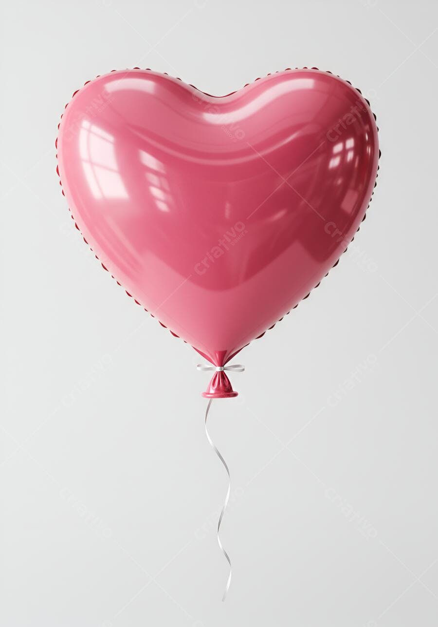 Balão em formato de coração rosa