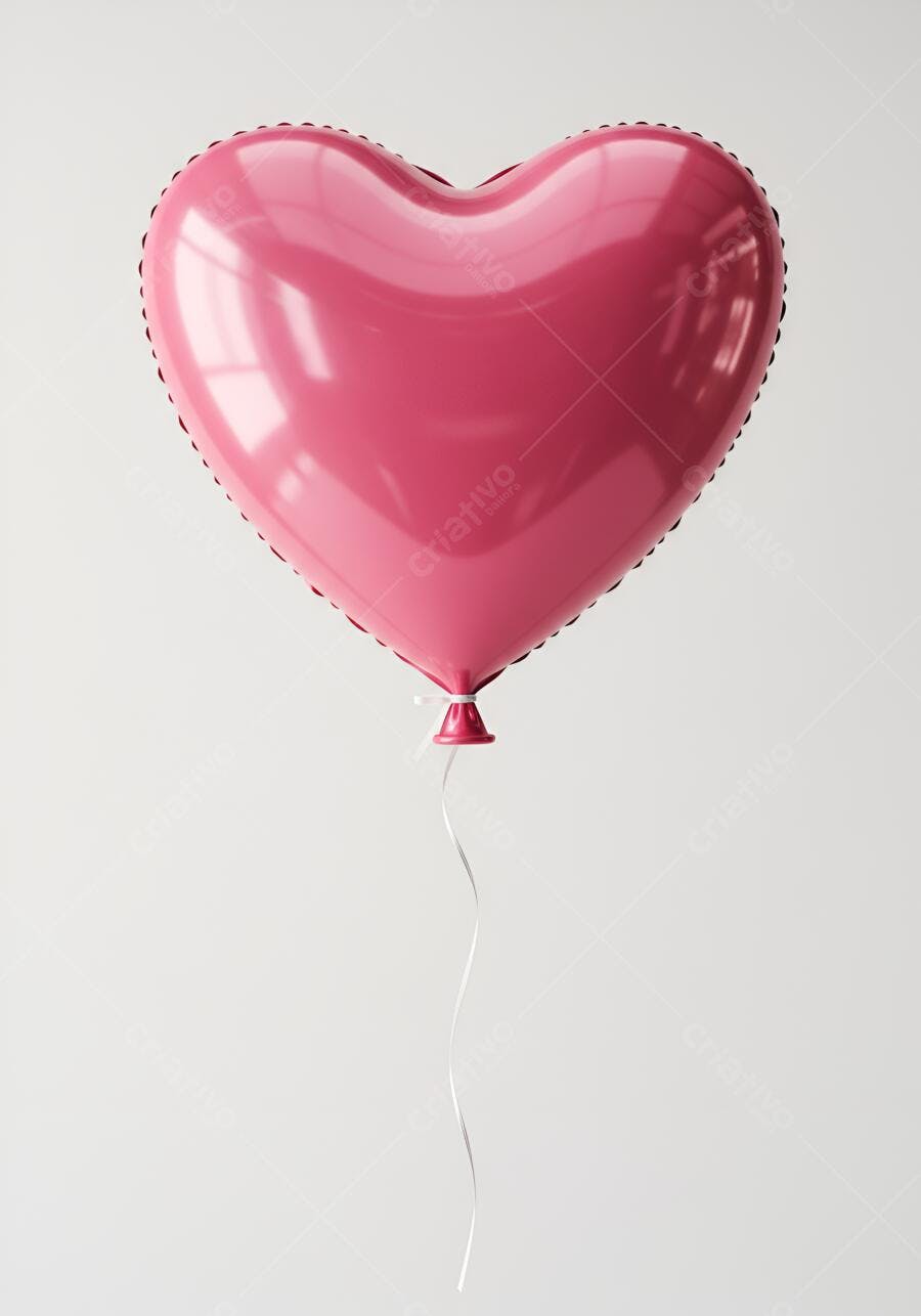Balão em formato de coração rosa