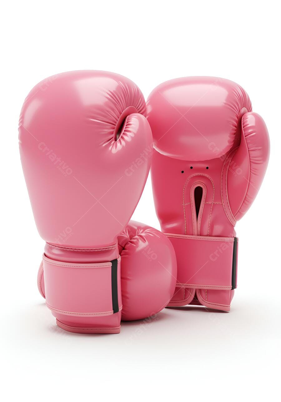 Luvas de Boxe Rosa em fundo branco