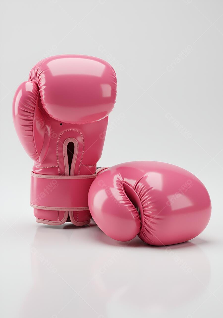 Luvas de Boxe Rosa em Fundo Branco
