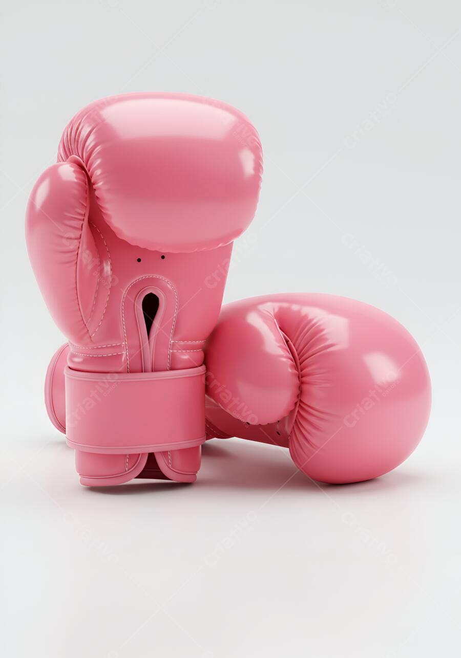 Luvas de Boxe Rosa em fundo branco
